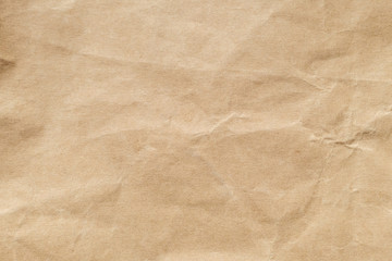 Brown crumpled paper texture for background.