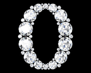 diamond letters with gemstones isolated on black (high resolution 3D image) - Illustration