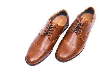 Brown shoes isolated on white background