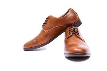Brown shoes isolated on white background