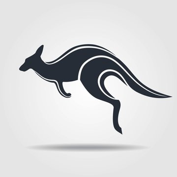 Kangaroo icon isolated on a white background. 