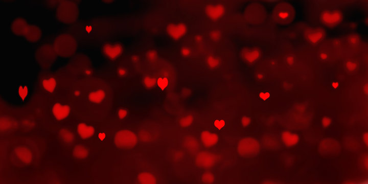 Hearts Shaped And Red Blur  Lights Background