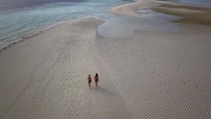 Remote island beach stroll