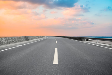 Fototapeta premium Air highway asphalt road and beautiful sky scenery