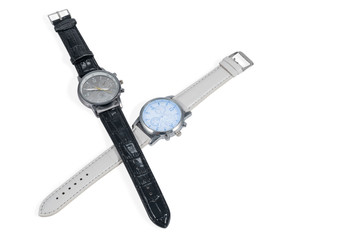 two wrist watches on white