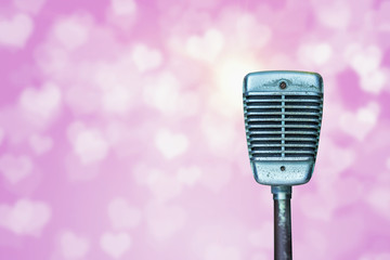 Fototapeta na wymiar Close-up of vintage microphone