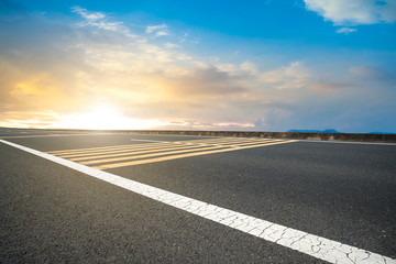 Air highway asphalt road and beautiful sky scenery