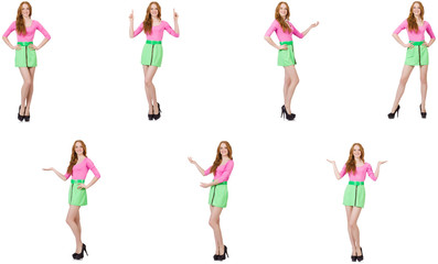 Fototapeta premium Beautiful woman in green skirt 
