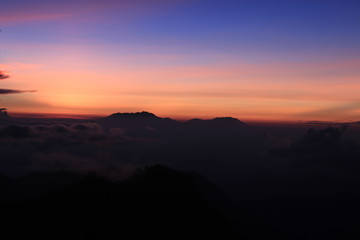 beutiful landsape sunrise over the Bromo mountain