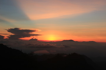 beutiful landsape sunrise over the Bromo mountain