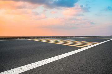 Fototapeta premium Air highway asphalt road and beautiful sky scenery