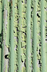 古い緑のトタン壁