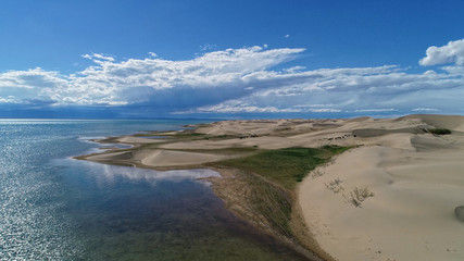 Mongol Els The sand dunes and lake Durgen Nuur