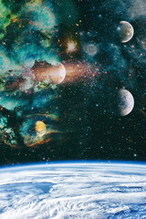 planets, stars and galaxies in outer space showing the beauty of space exploration. Elements furnished by NASA . © Maximusdn