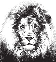 Illustration of the head of a lion, vector