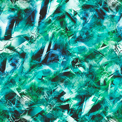 Watercolor abstract seamless background, card, pattern, spot, splash of paint, blot, divorce.blue, green, black paint color. Abstract flower silhouette, tulip, branch, blue, Rose. Grunge background