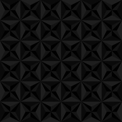 Fototapeta premium dark pyramid. vector seamless pattern with triangles and squares. black geometric background. visual illusion. textile paint. repetitive background. fabric swatch. wrapping paper