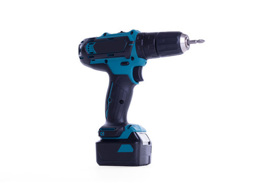 Cordless screwdriver or power drill isolated