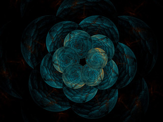 Obraz premium surreal futuristic digital 3d design art abstract background fractal illustration for meditation and decoration wallpaper