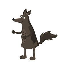 Cute Wolf, forest animal, suitable for books, websites, applications, trend style graphics, vector, illustration, isolated, cartoon style