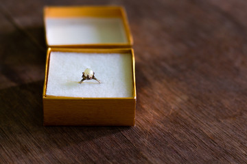 Caja de anillo de compromiso de regalo para festejar el amor en el día de san valentin 