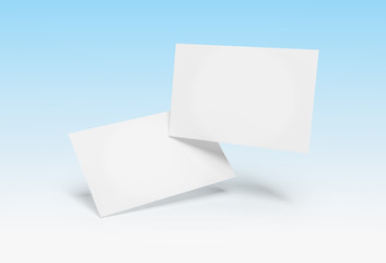 Floating business card mockup isolated 3d rendering