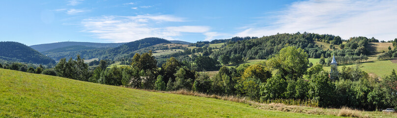 Panorama of the Sowie Mountains, Lower Silesia, Poland - obrazy, fototapety, plakaty