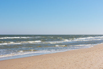 Fototapeta na wymiar Baltic sea, spring, view from the dunes, Poland