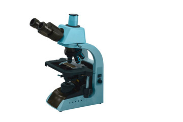 modern microscope for scientific research isolated on white background