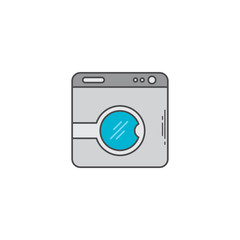 laundry wash machine doodle vector icon art