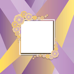 Frame of flowers and gradients. Vector graphics