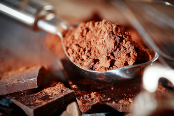 Chocolate and wooden desk space 