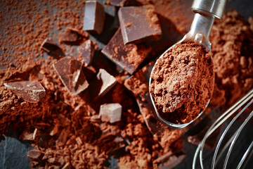 Chocolate and wooden desk space 