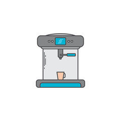 coffee machine espresso maker doodle vector art icon