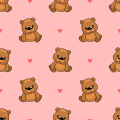 cute bears  seamless pattern