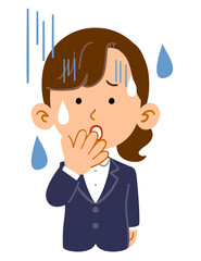 青ざめる女性　若者　ビジネス
