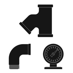 Vector design of pipe and tube logo. Set of pipe and pipeline stock symbol for web.