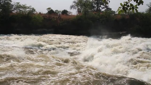 Raging River Nile south Sudan Beautiful shot of wild River Nile in south Sudan