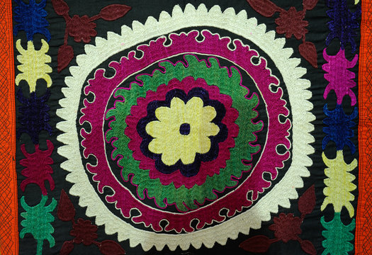 Folk Tajik colorful embroidery – suzani, carpet