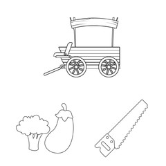 Isolated object of farm and agriculture logo. Set of farm and plant stock symbol for web.