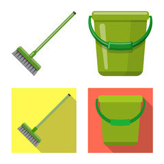 Vector illustration of cleaning and service sign. Set of cleaning and household stock symbol for web.