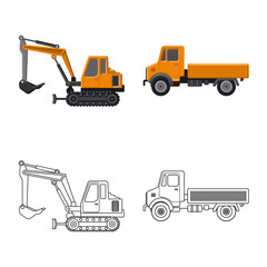 Vector illustration of build and construction logo. Set of build and machinery vector icon for stock.