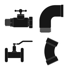 Isolated object of pipe and tube symbol. Collection of pipe and pipeline vector icon for stock.