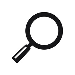 Magnifying glass icon, vector magnifier or loupe sign.