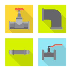 Vector design of pipe and tube logo. Set of pipe and pipeline stock symbol for web.