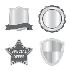 Vector illustration of emblem and badge logo. Set of emblem and sticker vector icon for stock.