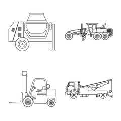 Vector design of build and construction logo. Set of build and machinery vector icon for stock.