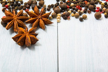 Aniseeds and peppers