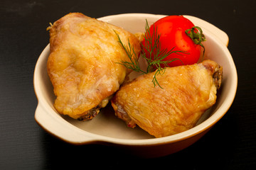 Baked chicken leg