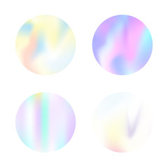 Holographic abstract backgrounds set.